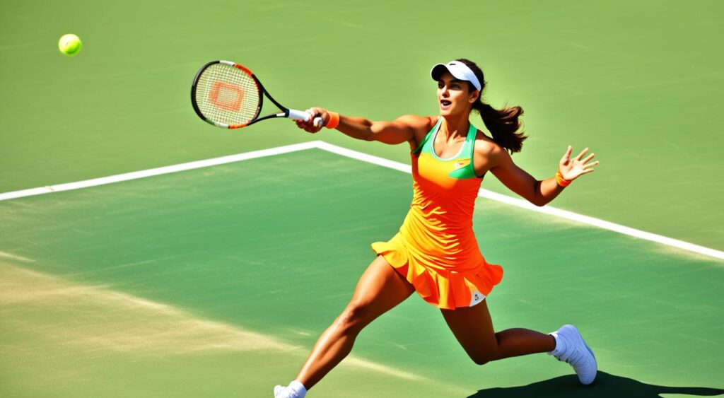 Ankita Raina playing tennis